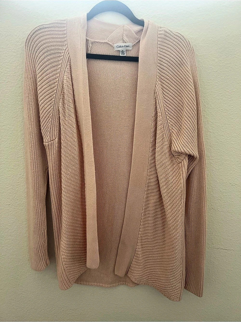 Calvin Klein Open Front Knit Cardigan in Pink Size Medium Like New